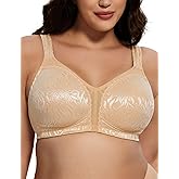 Deyllo Women's Full Coverage Plus Size Comfort Minimizer Bra Wirefree Non Padded