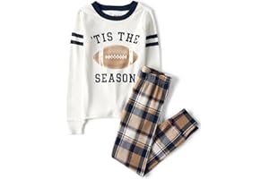 The Children's Place unisex-baby Family Matching, Football Pajama Sets, Cotton