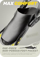 CAPAS Snorkel Fins Travel Size Short Adjustable Open Heel Yellow L/XL view 5