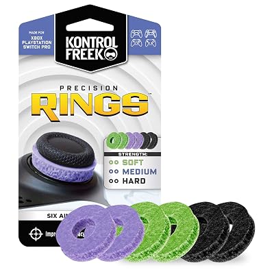 KontrolFreek Precision Rings | Aim Assist Motion Control for PlayStation 4 (PS4), PS5, Xbox One, XBX, Switch Pro & Scuf Controller (Black/Purple/Green)