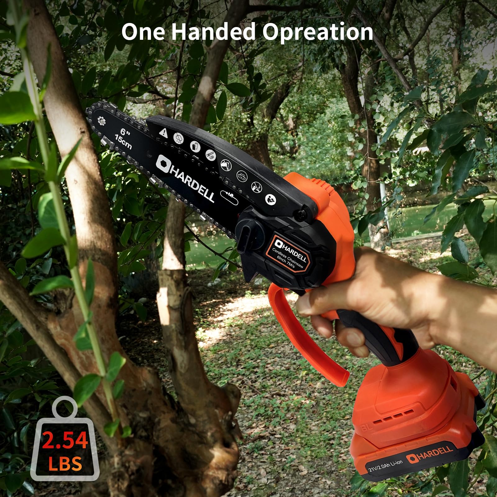 Mua HARDELL Mini Chainsaw Cordless, 6 Inch Handheld Electric Chainsaw ...