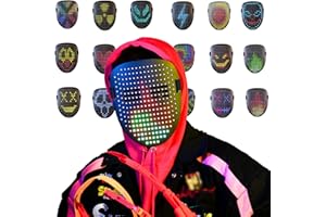 Magoog LED Mask for Kids/Adults, Halloween LED Gift Mask with Gesture Sensor, 50 Face Options