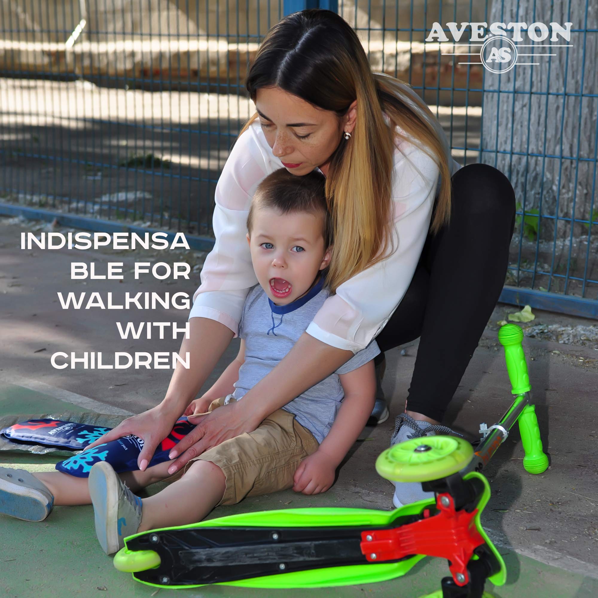 AVESTON Ice Gel Cold Pack for Injuries – Reusable Flexible 2 Ice Packs Set for Knee Ankle Back Shoulder Neck Hot Cold Therapy Compress for Women Men + Free Thermal Bag