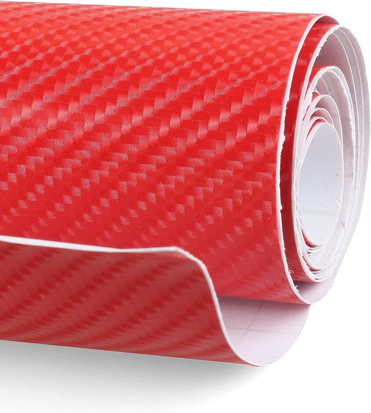 TulanAuto High Glossy 4D Waterproof Automotive Bubble Free Vinyl Wrap Carbon Fiber Vehicle Sticker Kit Exterior & Interior DIY Decoration 59.8"19.7" for Phone/Car/PC/Motor (Red)
