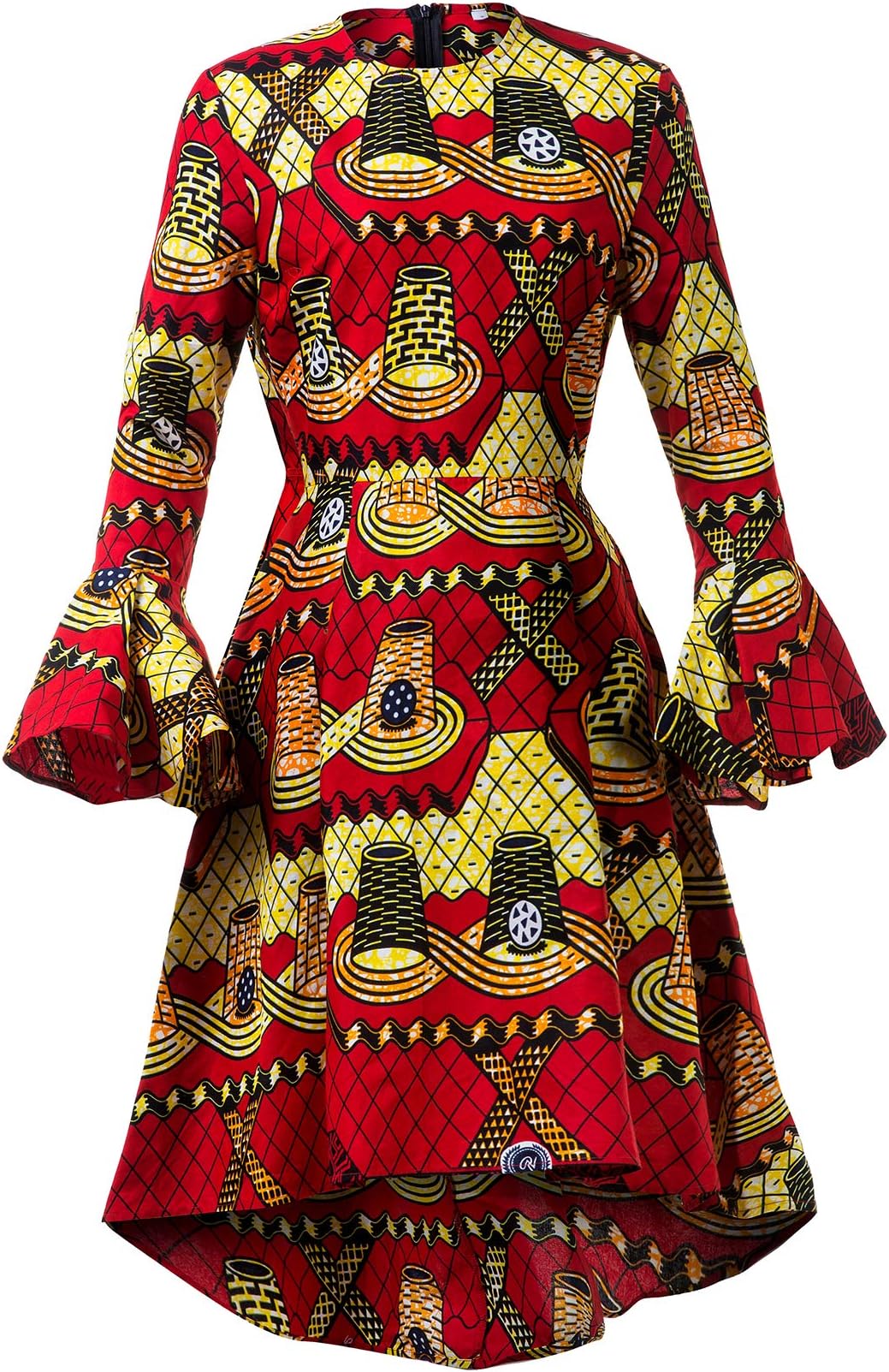 SHENBOLENWomen African Print Dresses Autumn and Winter Long Sleeves Ankara Dress