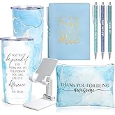 Employee Appreciation Gifts, Appreciation Gifts for Coworkers, 8 Pcs Christmas Gift for Employees Coworkers Teacher Staff Principal Nurse, Cool Thank You Gifts Baskets w/ Tumbler Notebook (Blue)