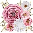 Paper Flowers Decorations for Wall, Large 3D Artificial Fake Flower Wall Decor Baby Girl Boy Nursery Room, Bridal Shower, Wed