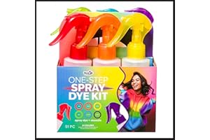 Tulip One-Step Spray Dye Kit, Easy Spray Application with 6 Colors & 4 Stencils Included, Party Activity, Outdoor Fun, Birthd