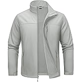 MAGCOMSEN Men's Lightweight Softshell Jacket Fleece Lined Tactical Waterproof Windbreaker Rain Jacket for Outdoor Hiking
