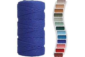 NOANTA Macrame Cord 3mm 220yards (200 Meters) Royal Blue Macrame Supplies Macrame Yarn, Colored Cotton Rope, Colored Cord for DIY