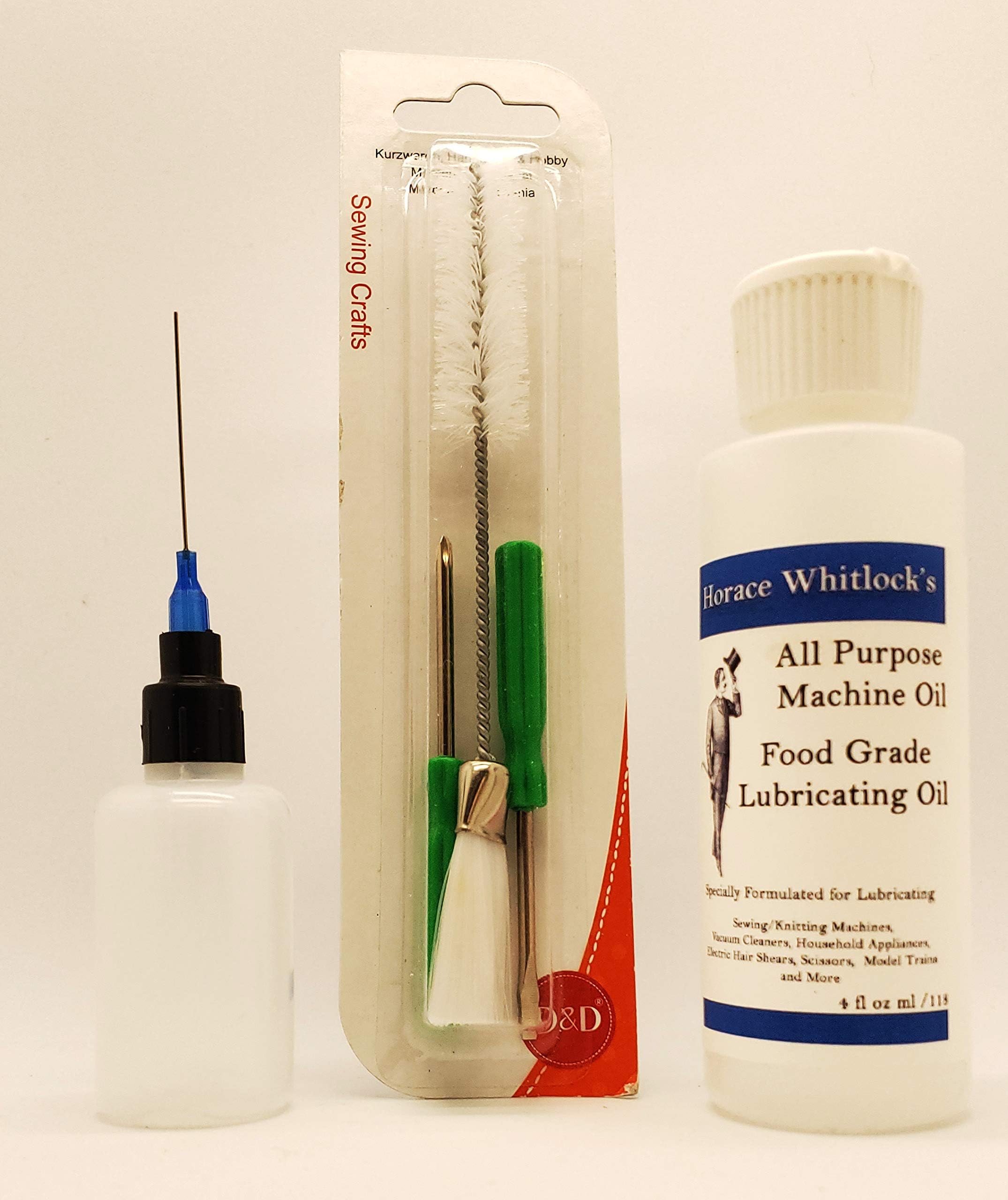 Sewing Machine Oil Kit 4oz Bottle w/1 oz Dispensing Bottle and Cleaning kit