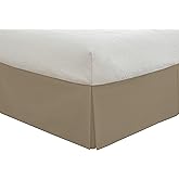 Fresh Ideas Bedding Tailored Bedskirt, Classic 14” Drop Length, Pleated Styling, Twin, Mocha