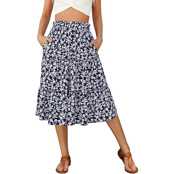 Falda Larga Mujer Verano Falda Larga Bohemia De Verano - Lino Y Algodón, Cintura Elástica - Ideal Para Playa O Eventos Falda Larga Blanca
