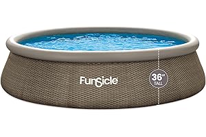 Funsicle QuickSet Designer 14' x 36" Round Above Ground Swimming Pool, With FiltraBoost 800 GPH Filter Pump, Ladder, Type D F