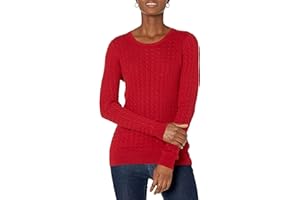 Amazon Essentials Women's Lightweight Long-Sleeve Cable Crewneck Sweater (Available in Plus Size)