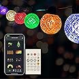Solatec Led Smart String Lights, Shatterproof 25 RGBW Bulbs Color Changing IP65 Waterproof Light App Control with DIY Color Scenes, Music Modes, Bluetooth 21.2ft Globe Lights for Backyard Porch