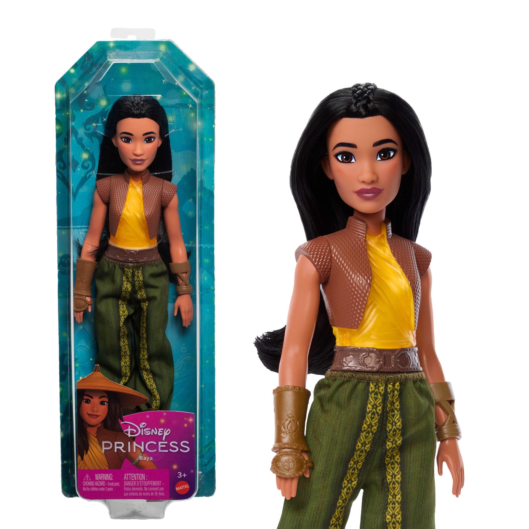 Mattel Disney Princess Dolls, Raya Posable Fashion Doll with Sparkling Clothing and Accessories, Disney Movie Toys, HLX22