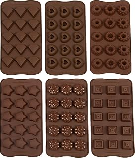 ZOLLNER24 6-TLG. Pralinenform aus Silikon, Verschiedene Formen, BPA Frei