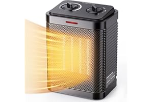 Faryuan Space Heater, Portable Electric Ceramic Heater, Small Space Heater with Thermostat, 2S Fast Heating, Overheating & Tip-Over Protection, 1500W Heater for Indoor Use, Office, Home