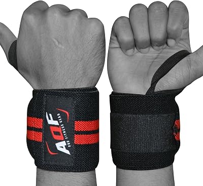 AQF Power Weight Lifting Wrist Wraps Pair One Size Fits All