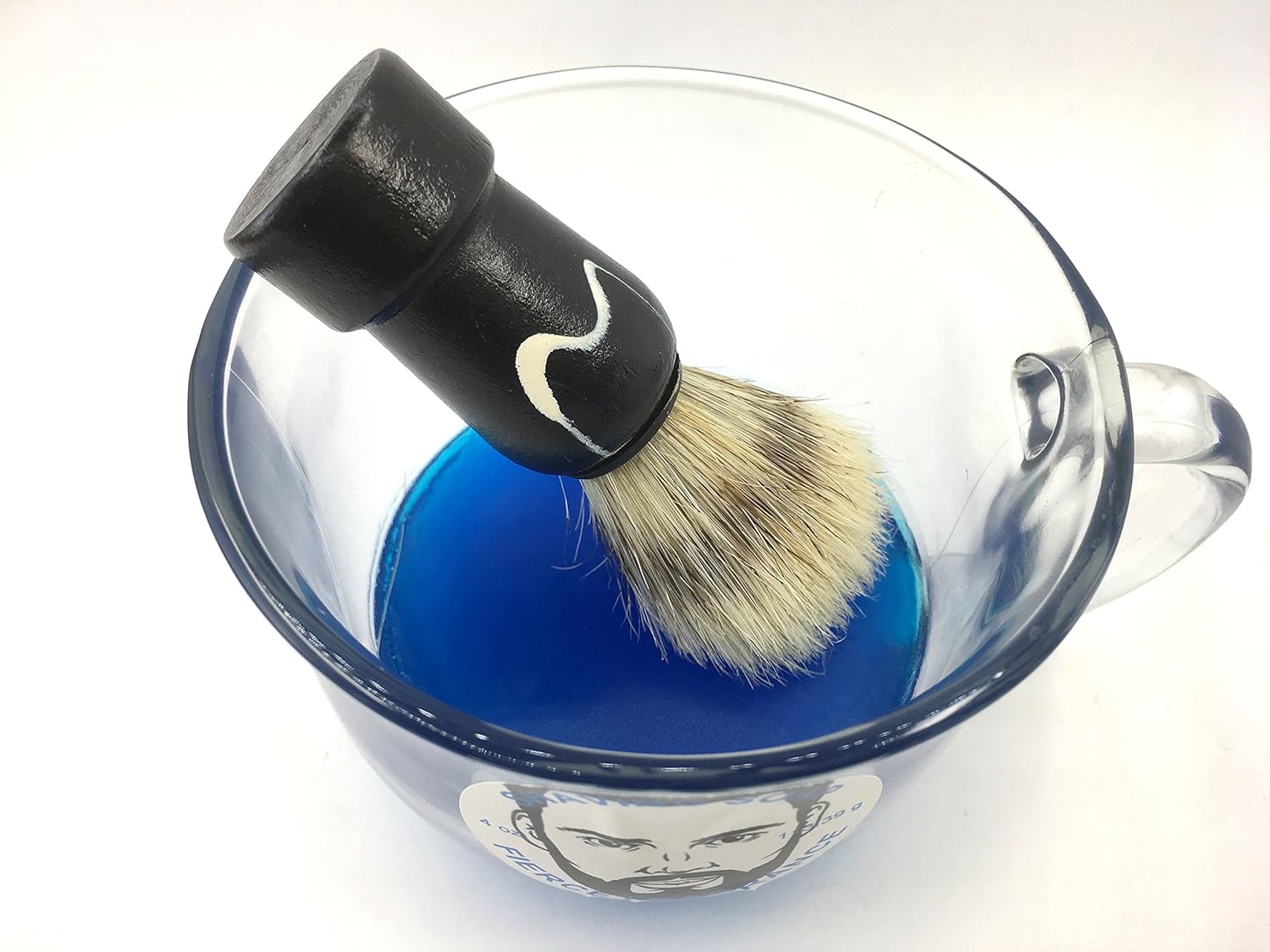 Shaving soap and brush set 4 oz Fierce Type fragrance Handmade