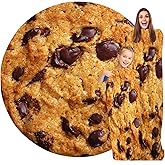 Cookie Blanket for Kids Adults Round Cozy Flannel Funny Gifts Realistic Food Throw Blankets Novelty Soft for Men Women for Bed Couch 48 Inches
