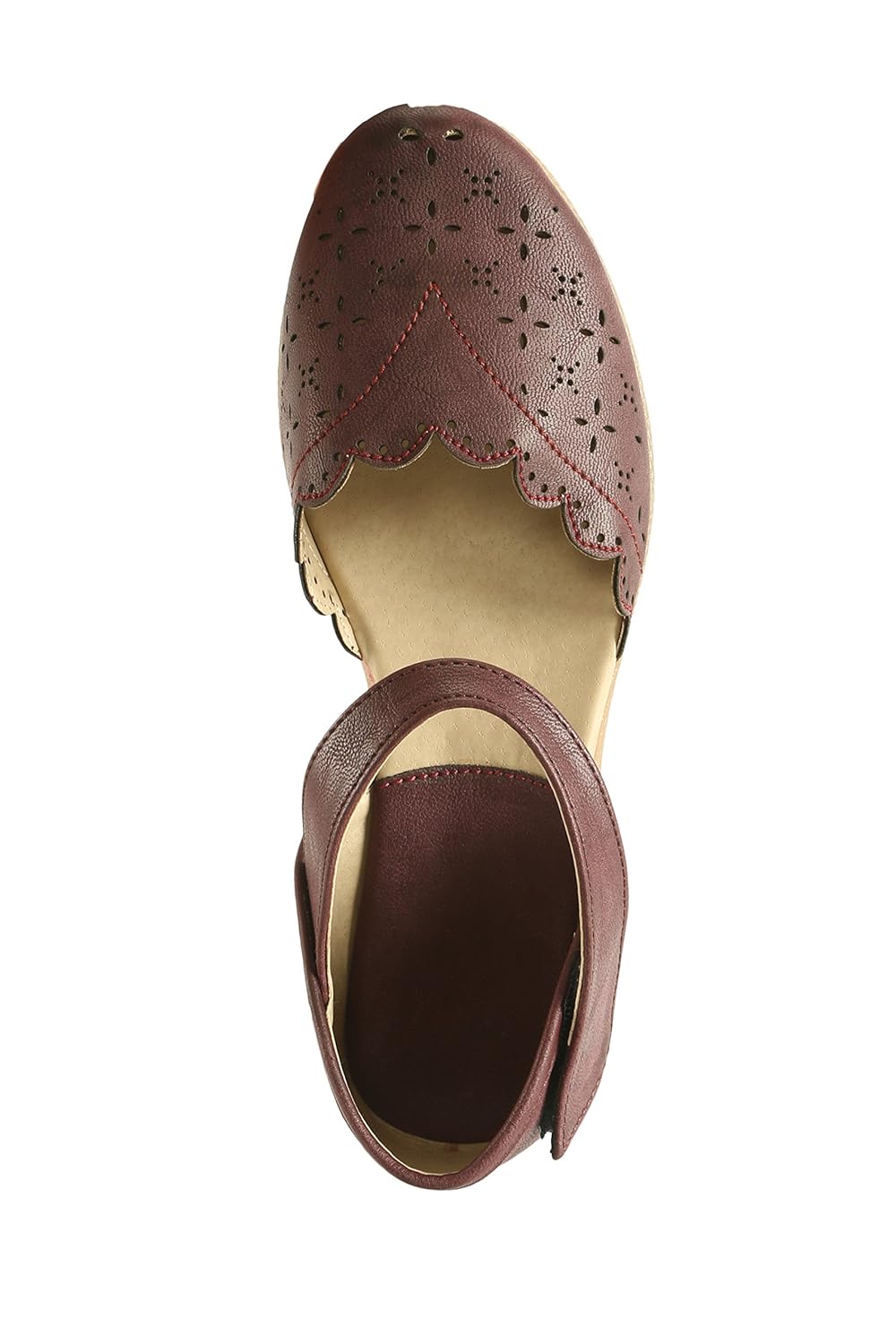 meriggiare women maroon synthetic flats