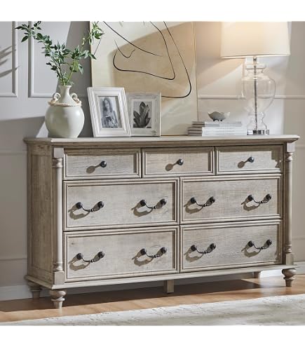 Amazon.com: Mekminop Extra Large 9 Drawers Dresser for Bedroom, Wood Chest  of Drawers with Gold Knobs, Tall Storage Dressers Organizer for Living  Room, Hallway (63" W x 15.75" D x 39.4" H) (