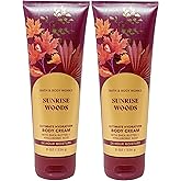 Bath and Body Works Sunrise Woods 2 Pack Ultra Shea Body Cream 8 Oz. (Sunrise Woods)