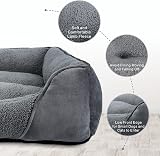MIXJOY Dog Bed Medium Orthopedic Sofa Calming 63x53x20cm Grey view 2
