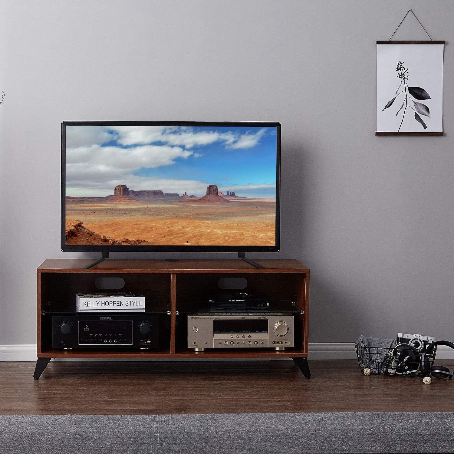 Rfiver Universal Table Top TV Stand Base with Height Adjustment fits Most 32" - 55" LCD LED Flat Screen TVs, Max VESA 800x400mm, Mount Holds up to 88lbs, Black: Furniture & Decor