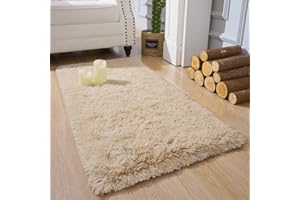 Chicrug Soft Runner Rug for Bedroom Living Room Plush Fluffy Rug 2x4 Feet, Shag Furry Runner Rug Carpet Non Shedding for Nursery Children Kids Girls Room Home Decorative, Camel