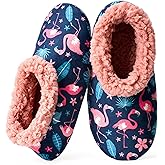 cosyone1997 Slippers for Women Indoor Non Slip Soft Sole Slippers, Fuzzy Sherpa Lined, Cute Animal Print