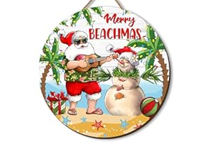 YARCOOLY Coastal Christmas Door Sign Mele Kalikimaka Front Wooden Wreath Hanging Winter Seasonal Holiday Decor Beach Christmas Decorations for Home