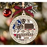 BurkeDesign Kansas State Wooden Ornament - States Christmas Ornaments - Ks State - Moving to Kansas Gift - First Christmas to Ks - 2 Layer Ornament Wooden 4Inch