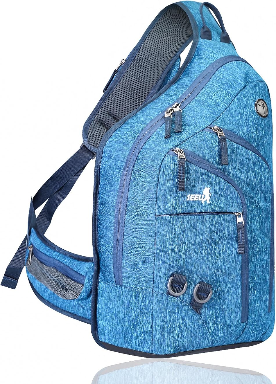 Plus Oversized Sling Backpack Men Women, Double Layers Crossbody Backpack Rope Strap Bag 28L, Fit for 14 Inch Laptop