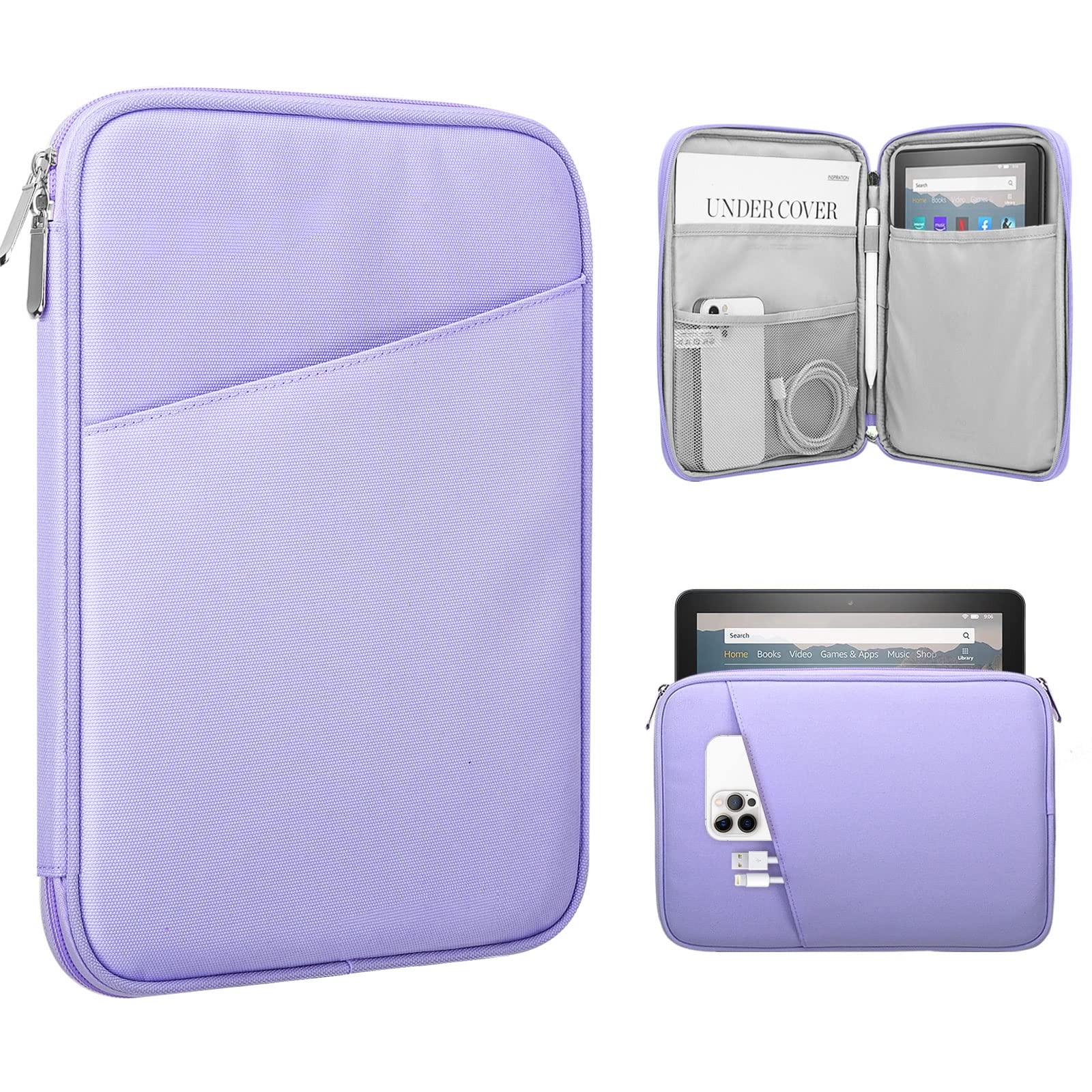 TiMOVO 8-9 Inch Tablet Sleeve Case for All-New iPad Mini 7 (A17 Pro, 2024), iPad Mini 6 (8.3-Inch, 2021), i Pad Mini 5/4/3/2/1, Portable Protective Pouch Bag for i Pad Mini, Purple