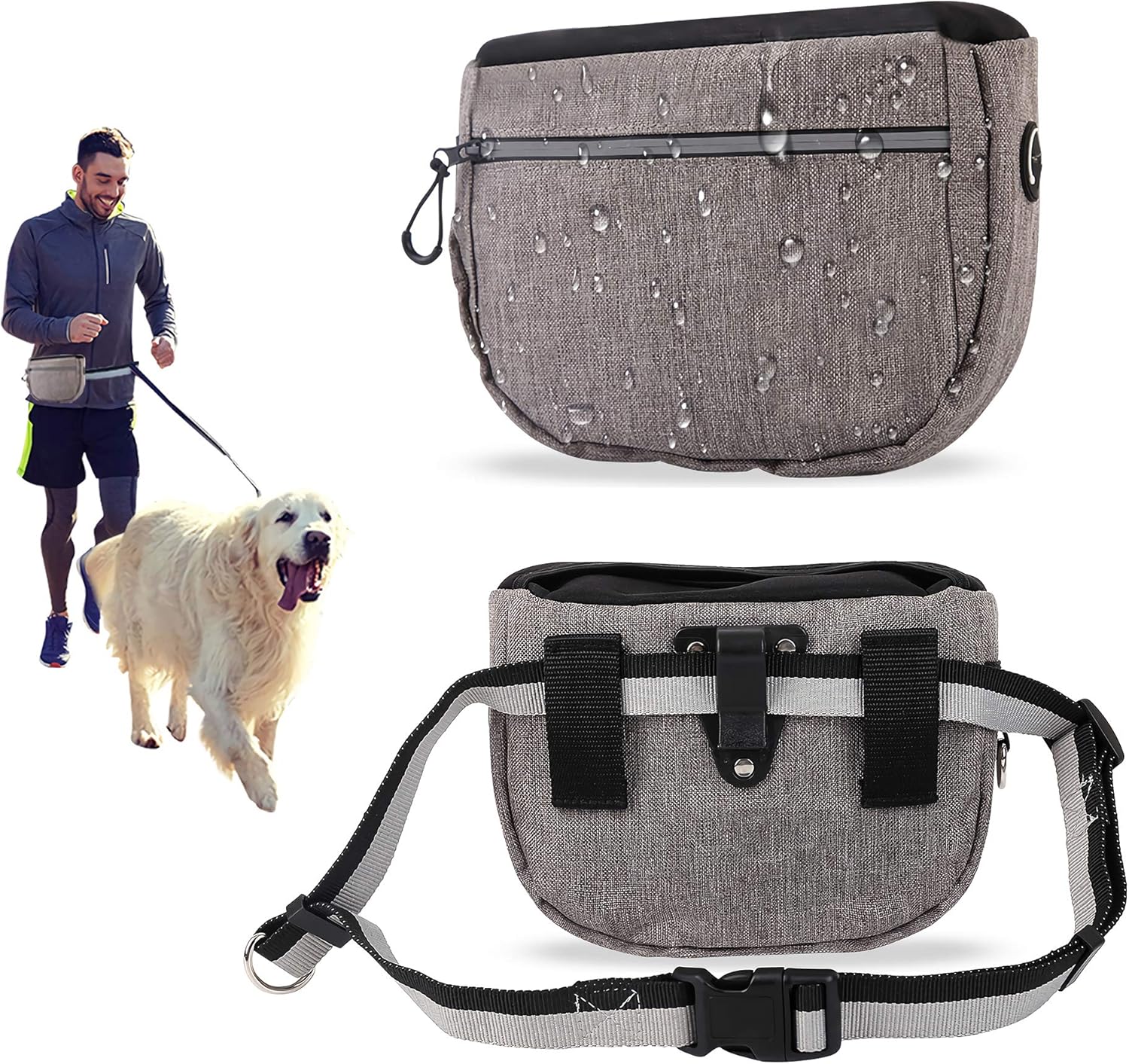 Dog Treat Pouch Bag for Training, Auto Closing Portable Dogs Walking