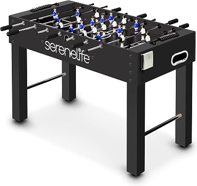 SereneLife 4ft Foosball Table 48 Inch with Steel Rods Cup Holders 2 Balls