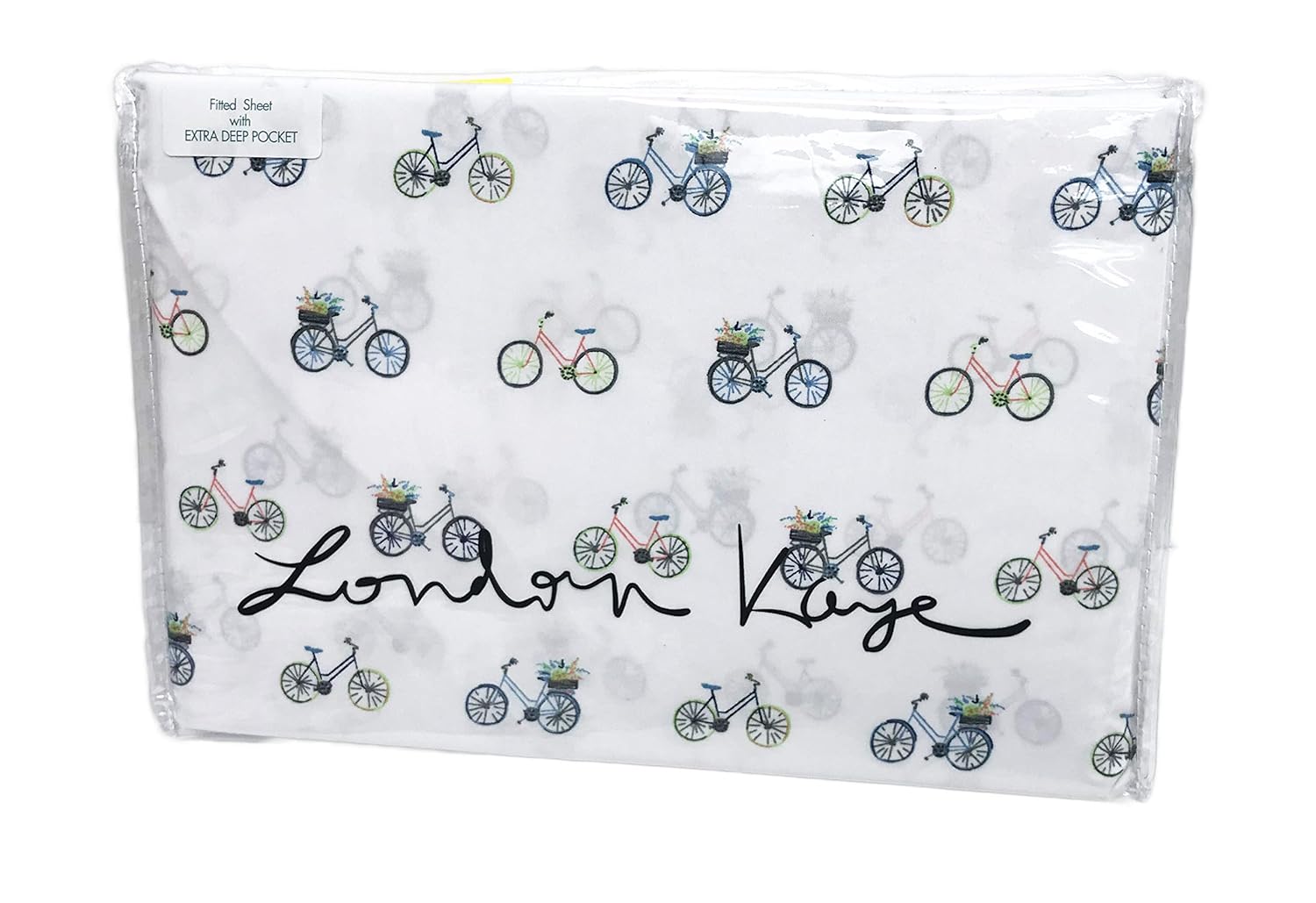 King London Kaye Whimsical Spring Bicycles Novelty Bedding Sheet Set