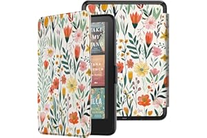 Famavala Shell Case for 7-Inch 2024 Amazon Kindle Paperwhite/Signature Edition (12th Generation) and Kindle Colorsoft Signature Edition (1st Gen), Compatible with Nook/Boox (Blossoms)