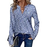 Dokotoo Womens Waffle Knit Tops V Neck Long Sleeve Shirts Henley Dresy Casual Blouses