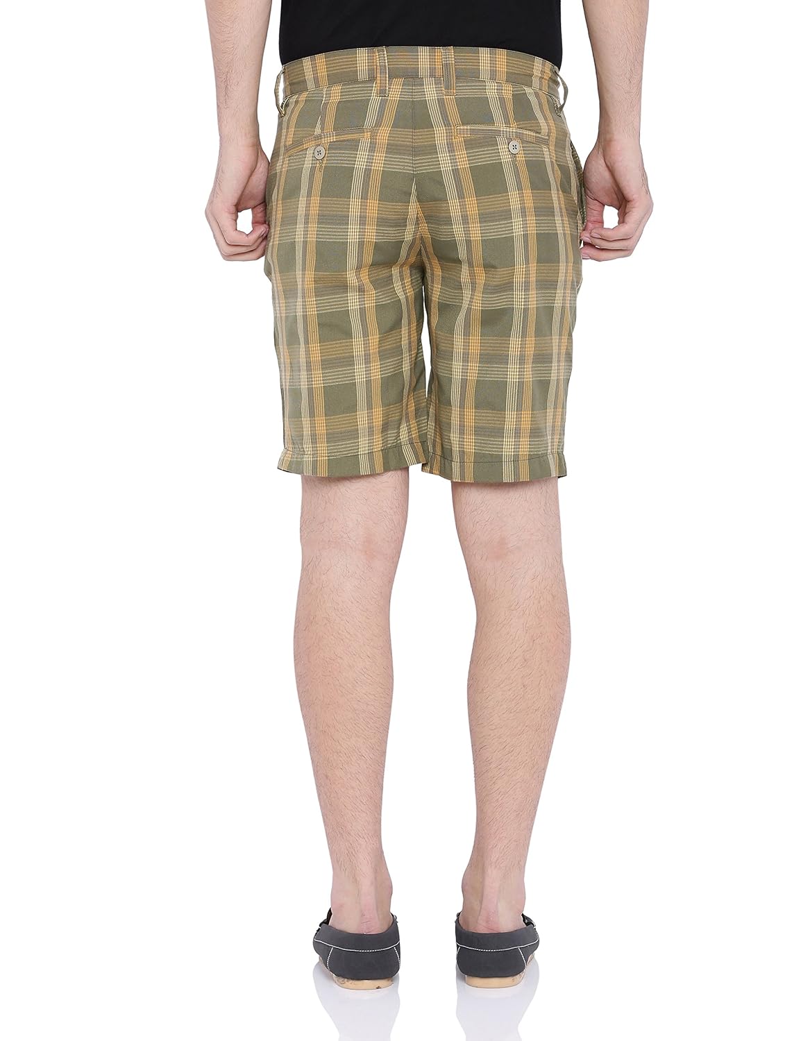 yellow checkered shorts