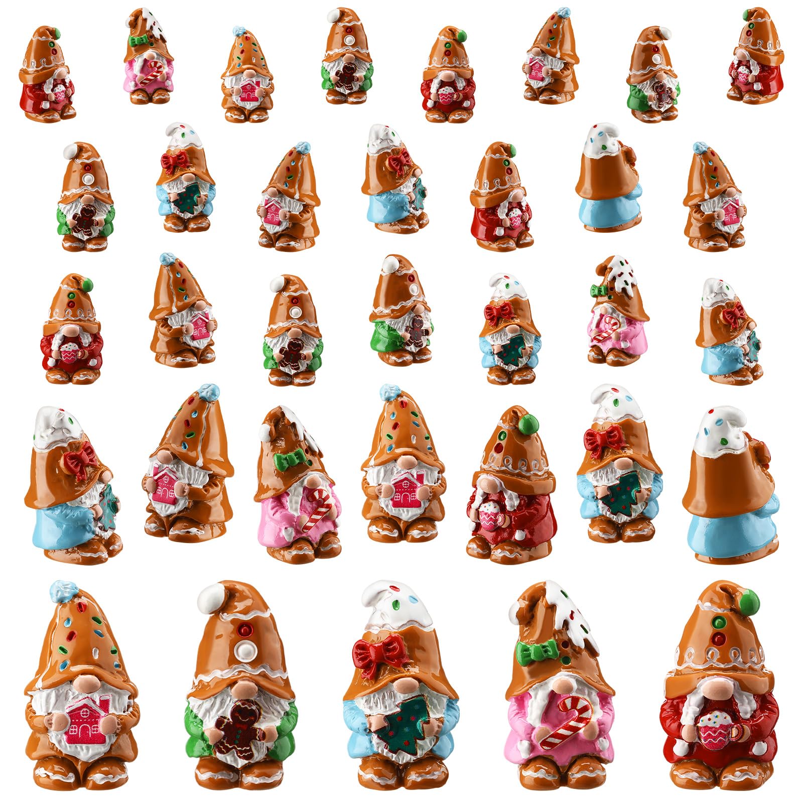 Photo 1 of Quzzil 80 Pcs Gingerbread Man Mini Resin Gnomes Gingerbread Man Miniature Gnomes Figurines Tiny Resin Statues Xmas Table Centerpieces for Patio Garden Ornament to Hide