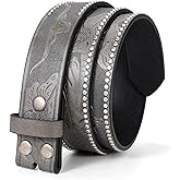 WHIPPY Western Belts for Men without Buckle Cowboy Belt Western Leather Belt Strap for Men Women Vintage Belt for Jeans