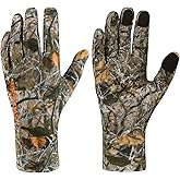 BASSDASH Men’s Camo Hunting Gloves UPF 50+ Lightweight Touchscreen Gloves for Warm Weather Fishing Hiking Outdoor Activities