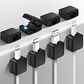 aceyoon 8 Pack Magnetic Cable Clips Cord Holder, Desk Cable Management [1s Lock] Adhesive Wire Holder [Easily Pull Cables in 
