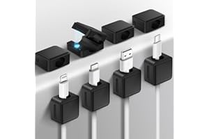 aceyoon 8 Pack Magnetic Cable Clips Cord Holder, Desk Cable Management [1s Lock] Adhesive Wire Holder [Easily Pull Cables in 