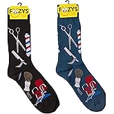 Foozys Men’s Barber Shop Working Man Novelty Crew Socks | 2 Pair