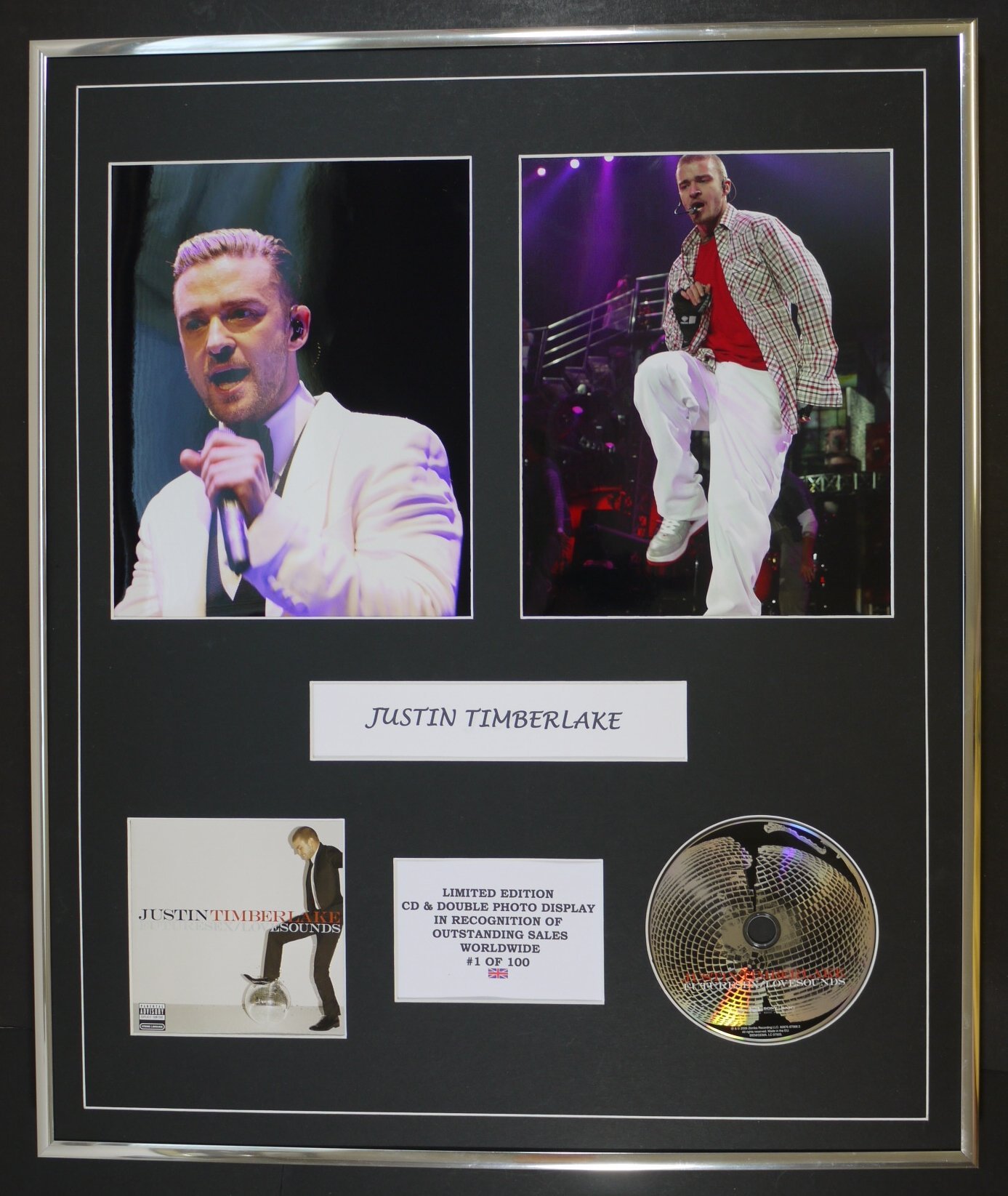 JUSTIN TIMBERLAKE/CD & DOUBLE PHOTO DISPLAY/LTD. EDITION/COA/FUTURESEX/LOVESOUNDS